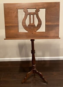 Music Stand Wood Handmade 46.5” Tall x 22.25” Piano Book Vintage Stand