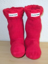 Hunter M Red Crochet Fleece Welly Boot Socks Hunter Origonal Boots Kids 11-13K