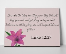 Luke 12 27 Poster or Canvas - Bible Quote Verse