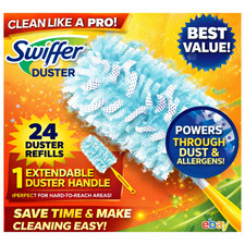 Swiffer Dusters Multi-Surface Cleaning Refills, Unscented, 24 count with Handle