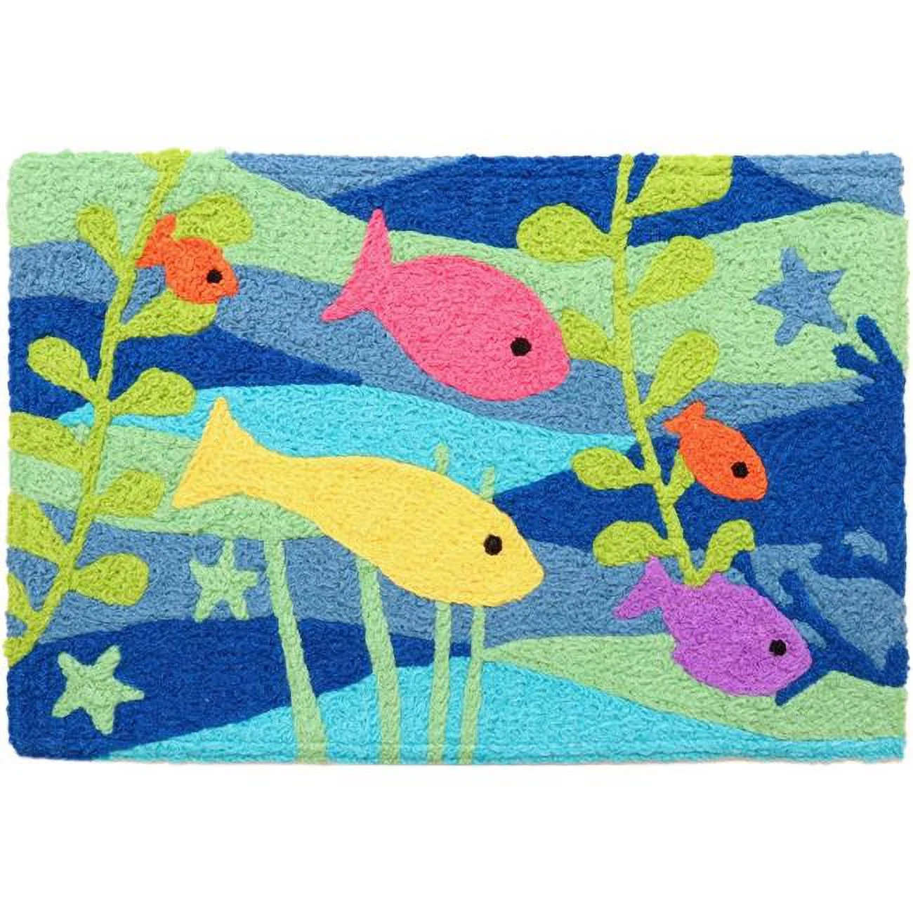 Jellybean Colorful Swimers Accent Rug 20x30 Washable Indoor Outdoor