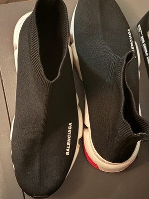 Balenciaga Speed Trainer Sneakers Black Knit Fabric, Size 42 (US 9)