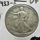 1933 S-VF Liberty Walking Half Dollar Silver 50C Business Strike San Francisco