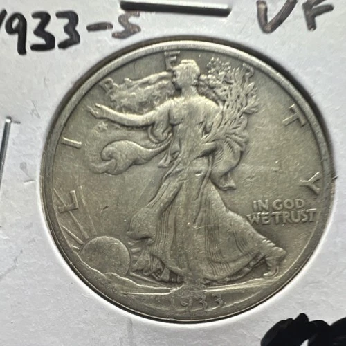 1933 S-VF Liberty Walking Half Dollar Silver 50C Business Strike San Francisco