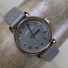 Marc by Mark Jacob Women MBM1318 Dress Gray Leather Quartz 28mm Watch 7 1/4"