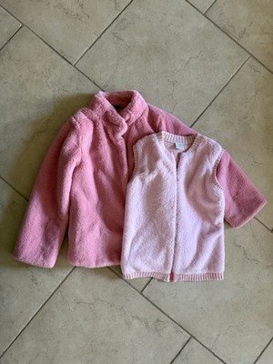 Y.F.K Pink Faux Fur Coat 10-12 + Zara Pink Vest 11-12 Girls Bundle - Cozy Fluffy