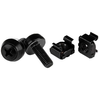 StarTech.com M6 x 12 mm - Schrauben und Käfigmuttern - 100er Pack schwarz Schraube Stahlblech