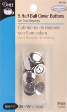 Dritz 213-24 Half-Ball Cover Buttons-Size 24 5/8" 5/Pkg (6Pk)