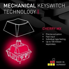 Cherry MX 3.0S, Wired Mechanical Gaming Keyboard, Aluminum RGB MX Red Switches 3