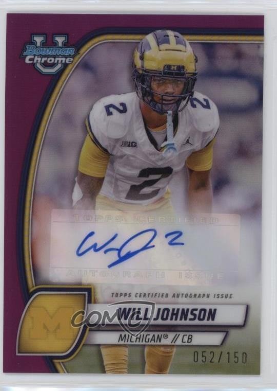 2024 Bowman U Chrome Prospect Fuchsia Refractor 52/150 Will Johnson Auto 9et