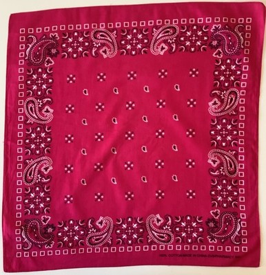 38 * Ein rosa Paisley 21 Zoll Vintage 100 % Baumwolle Bandana Schal für CVS APOTHEKE 