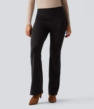 Halara Flex High Waisted Striped Work Flare Pants with Pockets Size Small