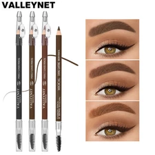 3-Color Double Head Waterproof Eyebrow Pencil with Built-in Brush Natural Eyebro