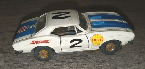 Aurora Thunderjet Tjet Wild Ones 67 CAMARO - White Blue HO Slot Car #1418