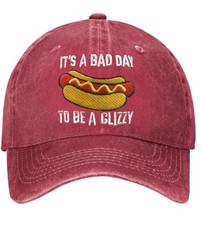 Hot Dogs Lover Humor Saying Baseball Cap, Embroidered Dog One Size, Red