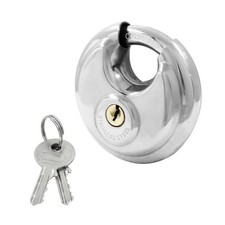 Round Disc Padlock, Heavy Duty Disc Locks Stainless Steel Round Lock with Key...