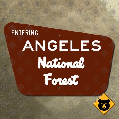California Entering Angeles National Forest highway road sign San Gabriel 15x10