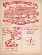 Walsall Reserves v Stourbridge (Birmingham League) 1956/1957
