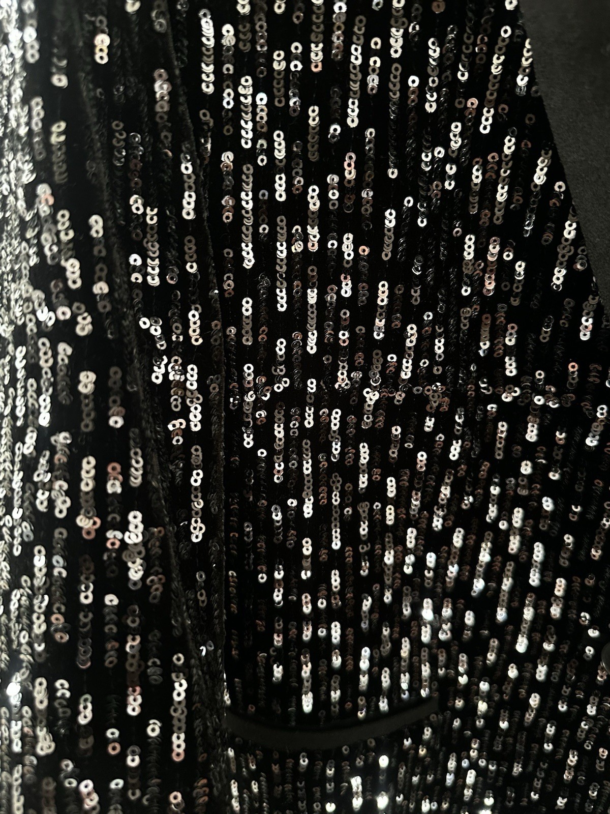 maje Black Silver Sequin Button Collared Blazer J… - image 4