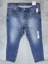 New Old Navy Jeans Mens 38x30 Blue Medium Wash Original Taper Built In Tough