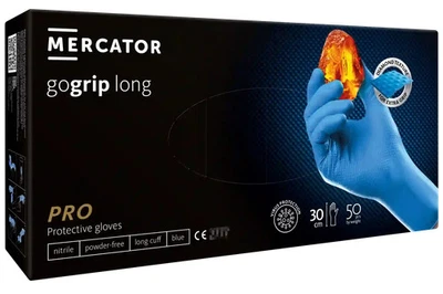 MERCATORMEDICAL MERCATOR gogrip LONG Nitril-Handschuhe Blau