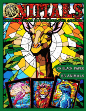 Mosaic Animals Color by Number for Adults: Stained Glass Activity Coloring Book 