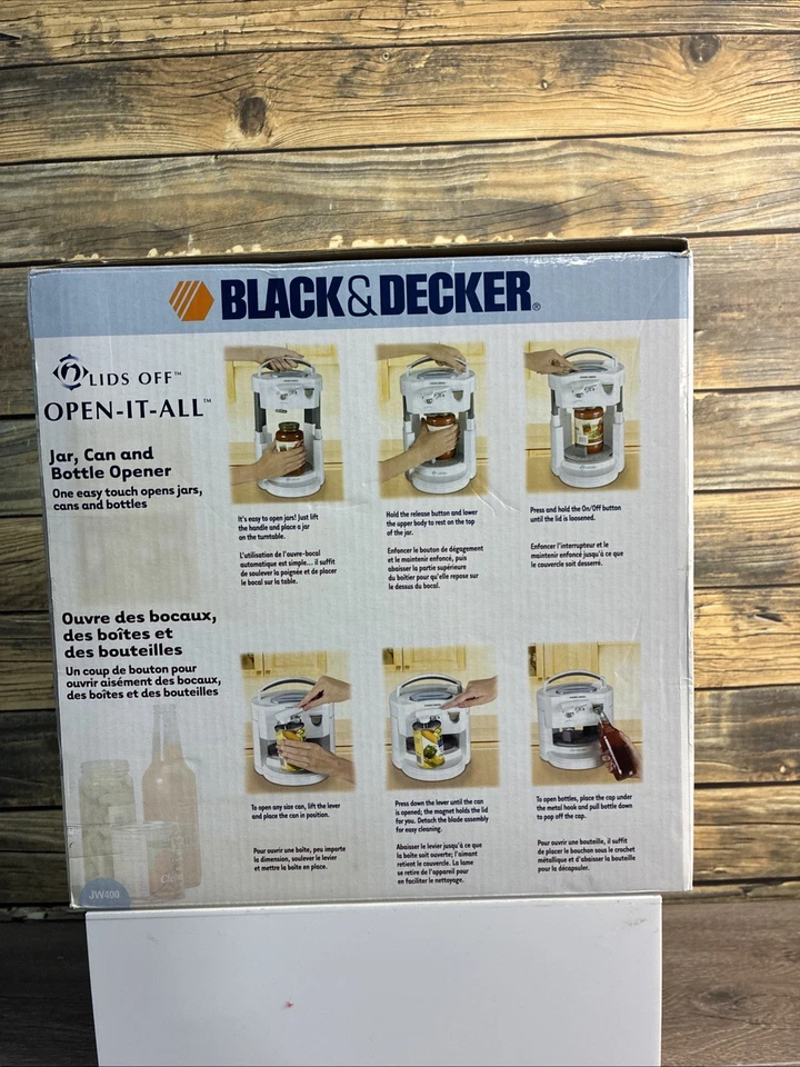 Black & Decker Tapas Apagadas Abridor Automático de Tapas de Tarro/Lata - JW400 NUEVO Foto 4 de 4