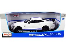 1/18 2020 Ford Mustang Shelby GT500 White with Blue Stripes "Special Edition"