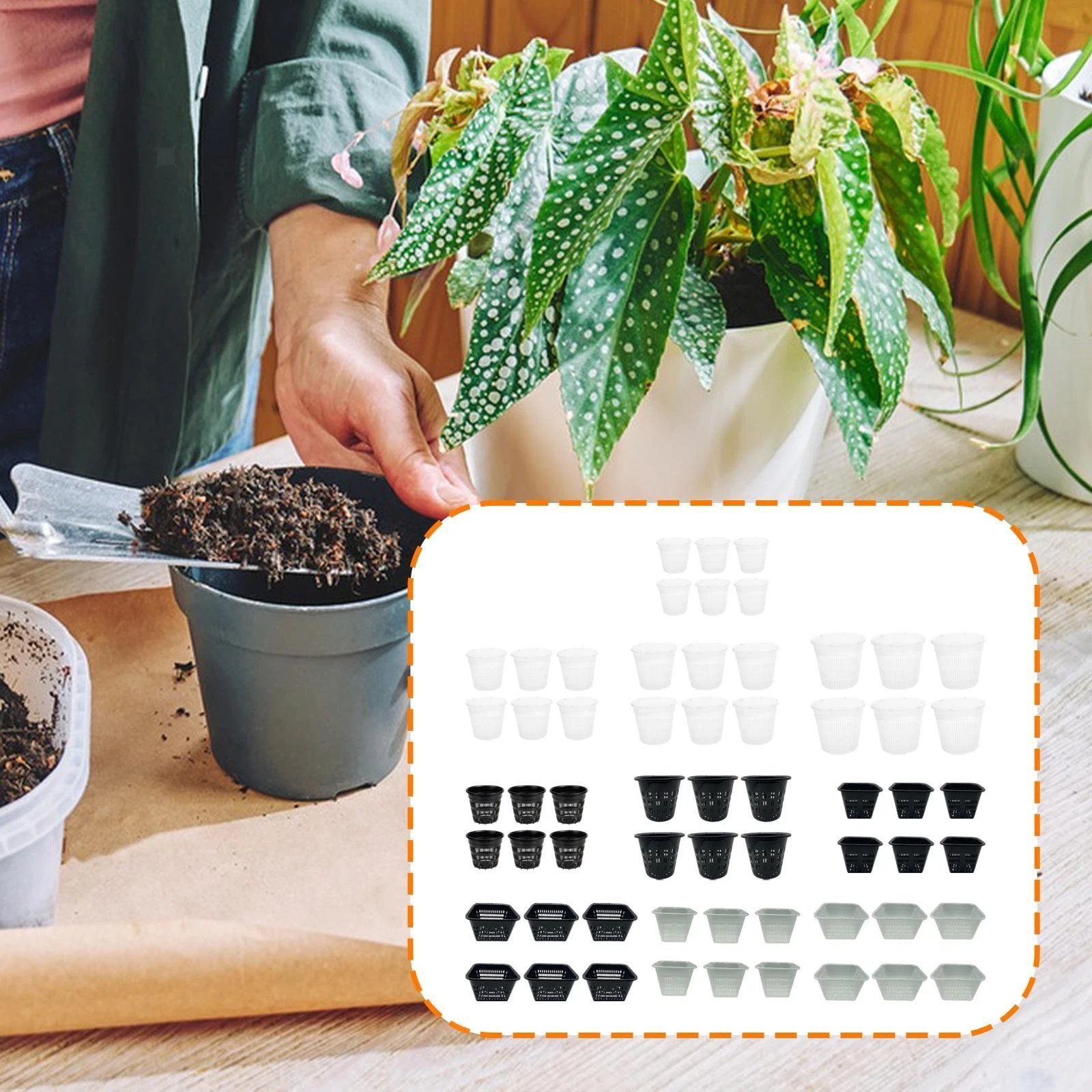 6 Pieces Orchid Pots Repotting Root Control Lightweight Reusable Breathable