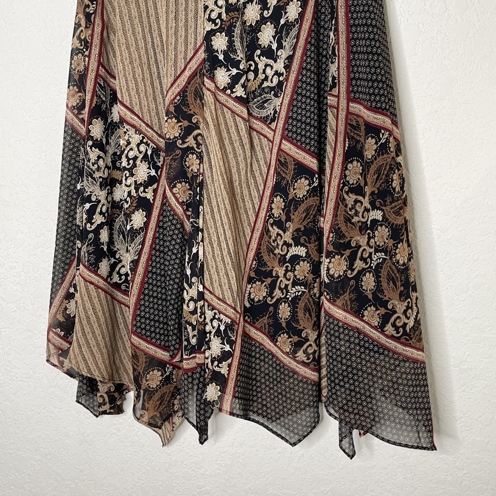 Emma James Patchwork Maxi Skirt Handkerchief Hem … - image 5