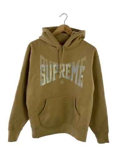 Felpa Supreme con cappuccio S cotone beige strass ombra usata