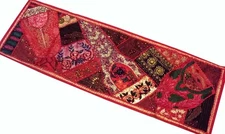 60" RED GIFT FOR GIRL SEQUIN VINTAGE TABLE RUNNER DECOR WALL HANGING TAPESTRY