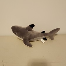 Aurora Miyoni Blacktip Shark Plush Stuffed Animal Grey Black