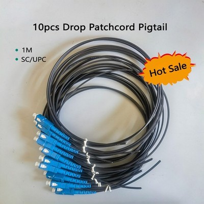 10pcs Drop Fiber Pigtail SC/UPC 1M Bend Insensitive Indoor FTTH Extension Cable