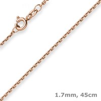 1,7Mm Ankerkette Diamantiert Kette Collier Halskette Aus 585 Gold Rotgold 45Cm