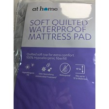 At Home Queen Soft Quilted Waterproof Mattress Pad Hypoallergenic White Bedding