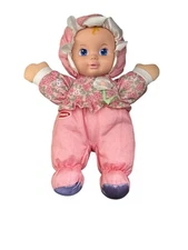 Vtg 1999 Playskool Nylon My Very Soft Baby Doll 5034 Rubber Face Squeaker Works