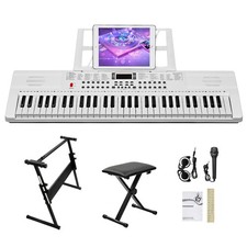 Ktaxon 61Key Electronic Lighted Keyboard Piano With Bench & Z Style Stand