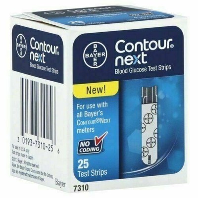 Bayer Contour Next Blood Glucose Test Strips Monitoring System 25ct Pack of 2