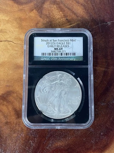 2012(S) $1 American Silver Eagle Coin NGC MS69 Struck at San Francisco Mint