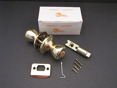 FASTEC Mobile Home Door Knob Interior Privacy Locking Polished Brass