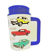 Vtg 1986 Whirley Classic Muscle Cars 22 Ounce Thermo Hot/Cold Travel Mug USA