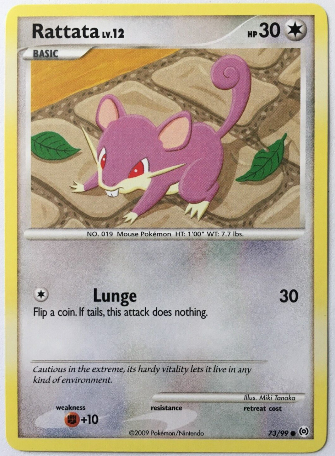 POKEMON RATTATA LV.12 73/99 PLATINUM ARCEUS COMMON NEAR MINT