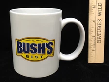 Mug Bushs Best Beans Logo Cup White Stoneware Baked 