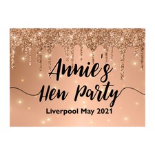 Personalised BLING CHAMPAGNE WINE Bottle LABELS  Hen Party Do Rose Gold prosecco