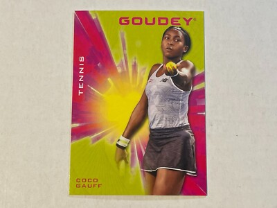 2021 Upper Deck Goodwin Champions Coco Gauff Goudey Neon Green Pink SSP Parallel