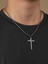 Collana catenina uomo fascino croce semplice punk goth