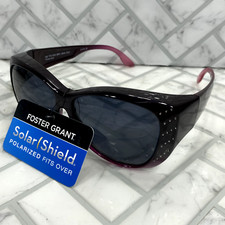 NWT Foster Grant Solar Shield Fits Over Sunglasses FO-008 BRY SMK DIM Purple