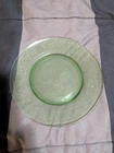 Five Green, One Pink, One Yellow Depression Era Plates