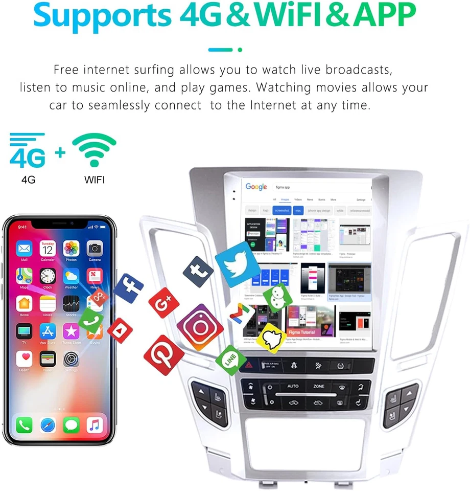 Android Para Cadillac CTS 2007-2012 Radio Coche Reproductor de Video GPS Navegación Estéreo WIFI Foto 3 de 4